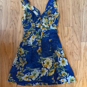 Lulu's Royal Blue Floral Mini Dress